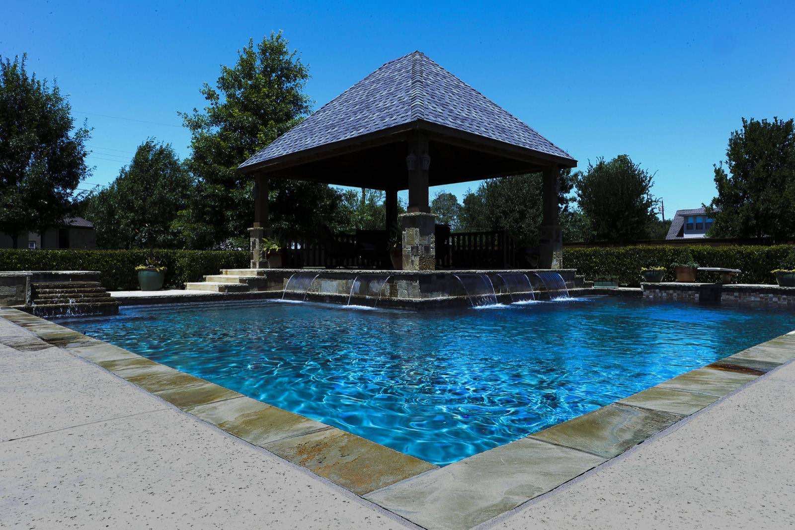Lantana-area backyard pool and pavilion